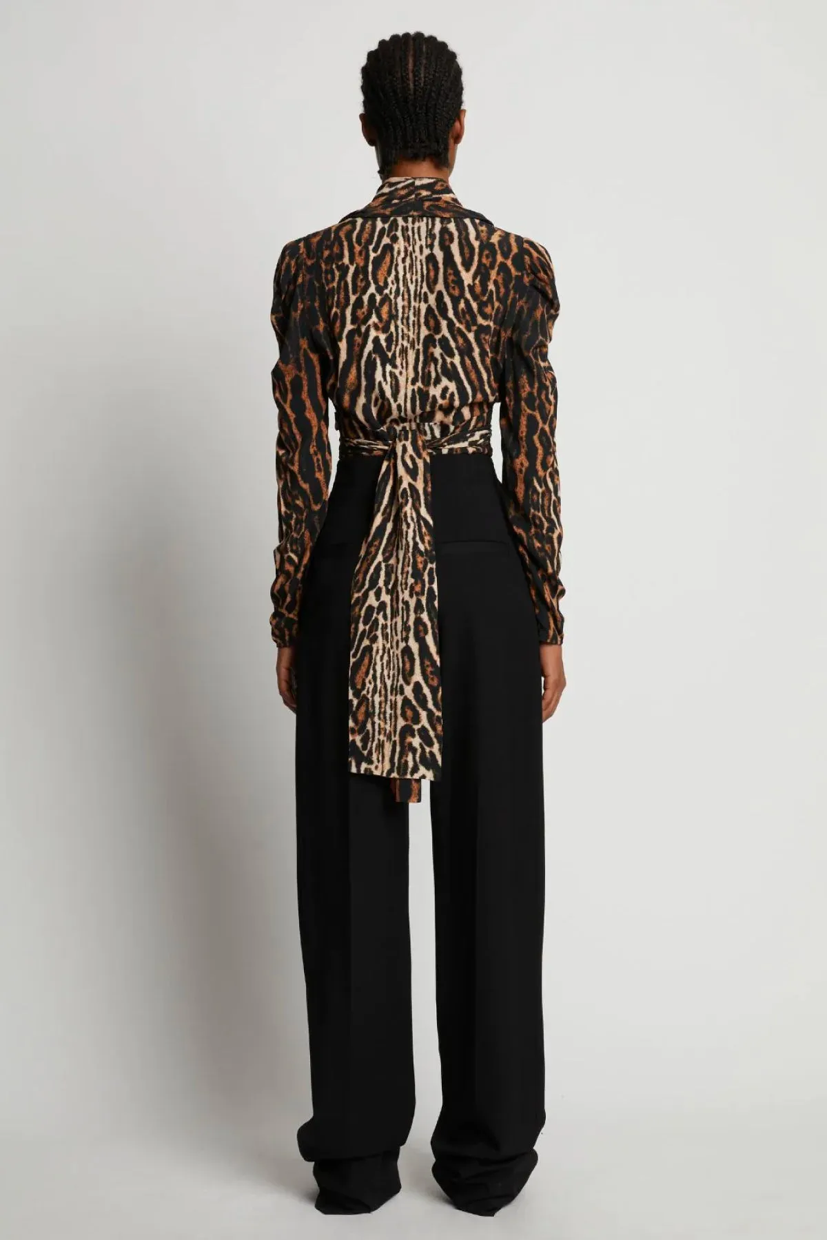 Proenza Schouler Leopard Print V-Neck Top - Brown Multi