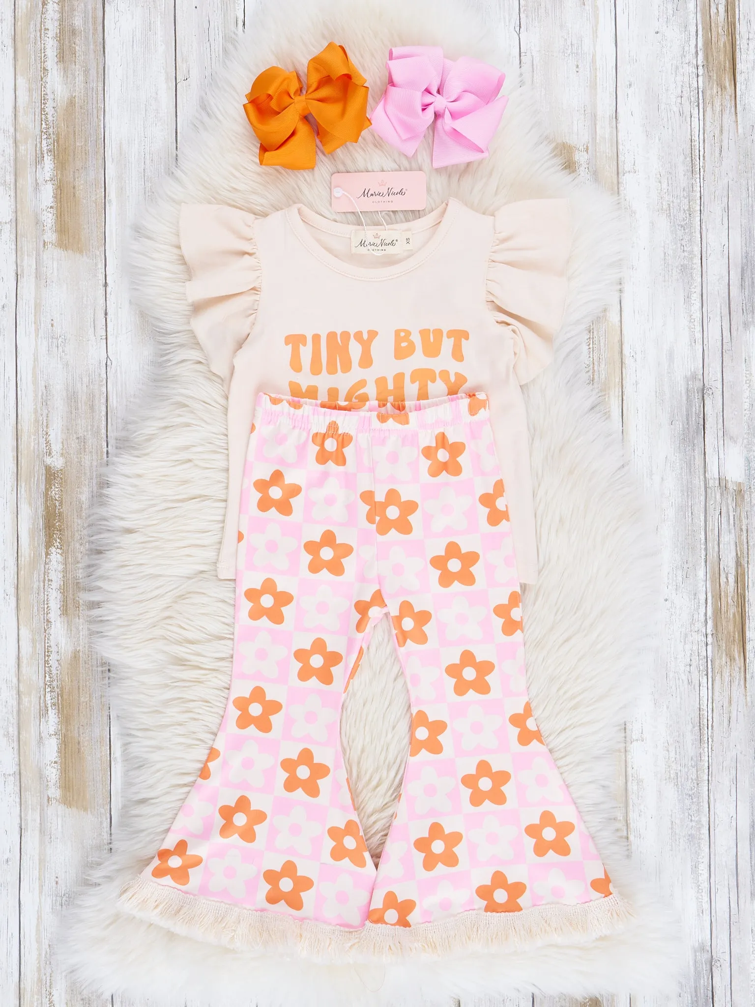 "Tiny, But Mighty" Daisy Squares Outfit