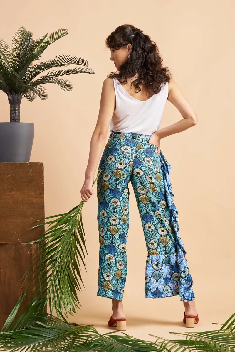 Rayowa Ruffle Pants - Blue EWA NAIBU - OA OG