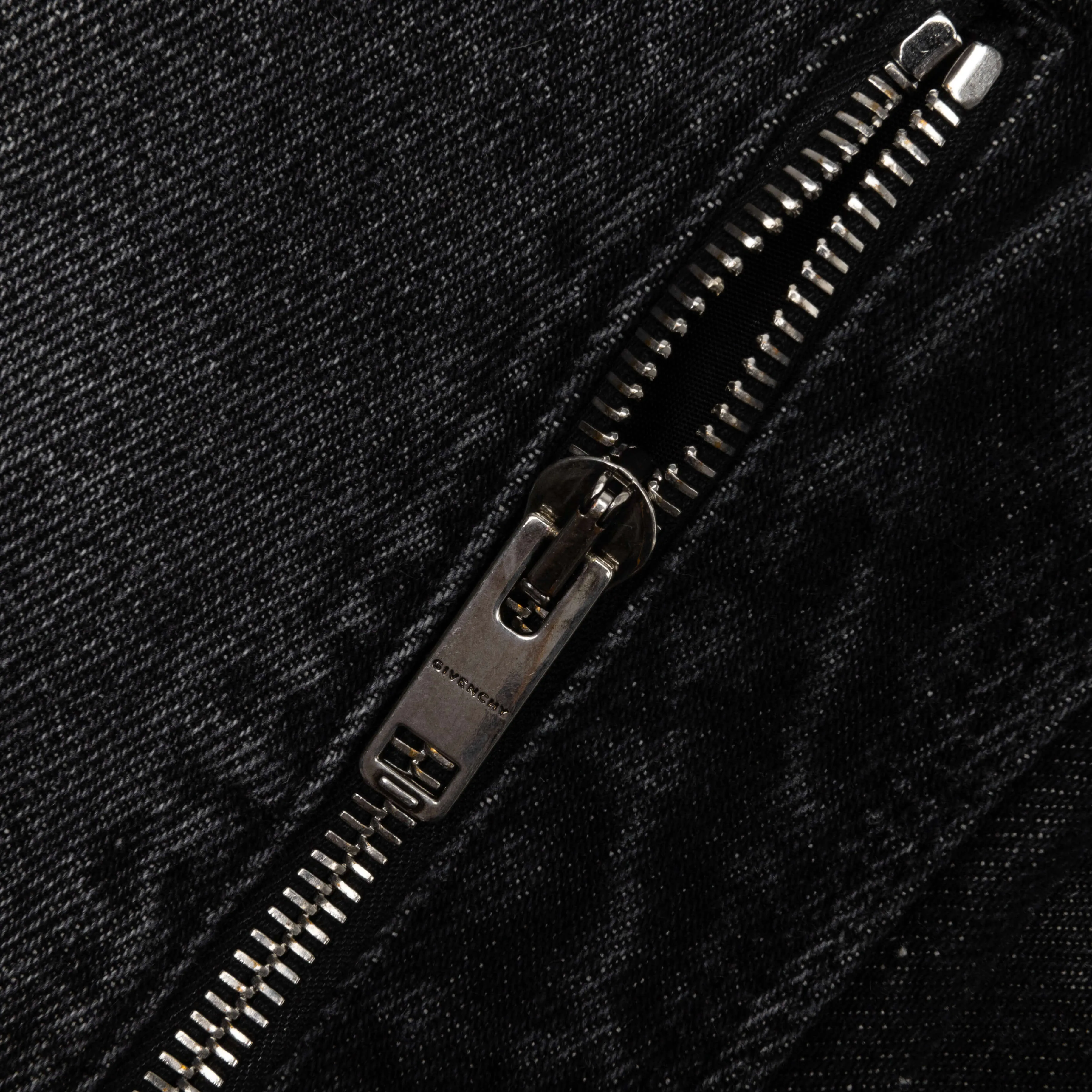 Slim Fit Denim W/ Zips - Black/White