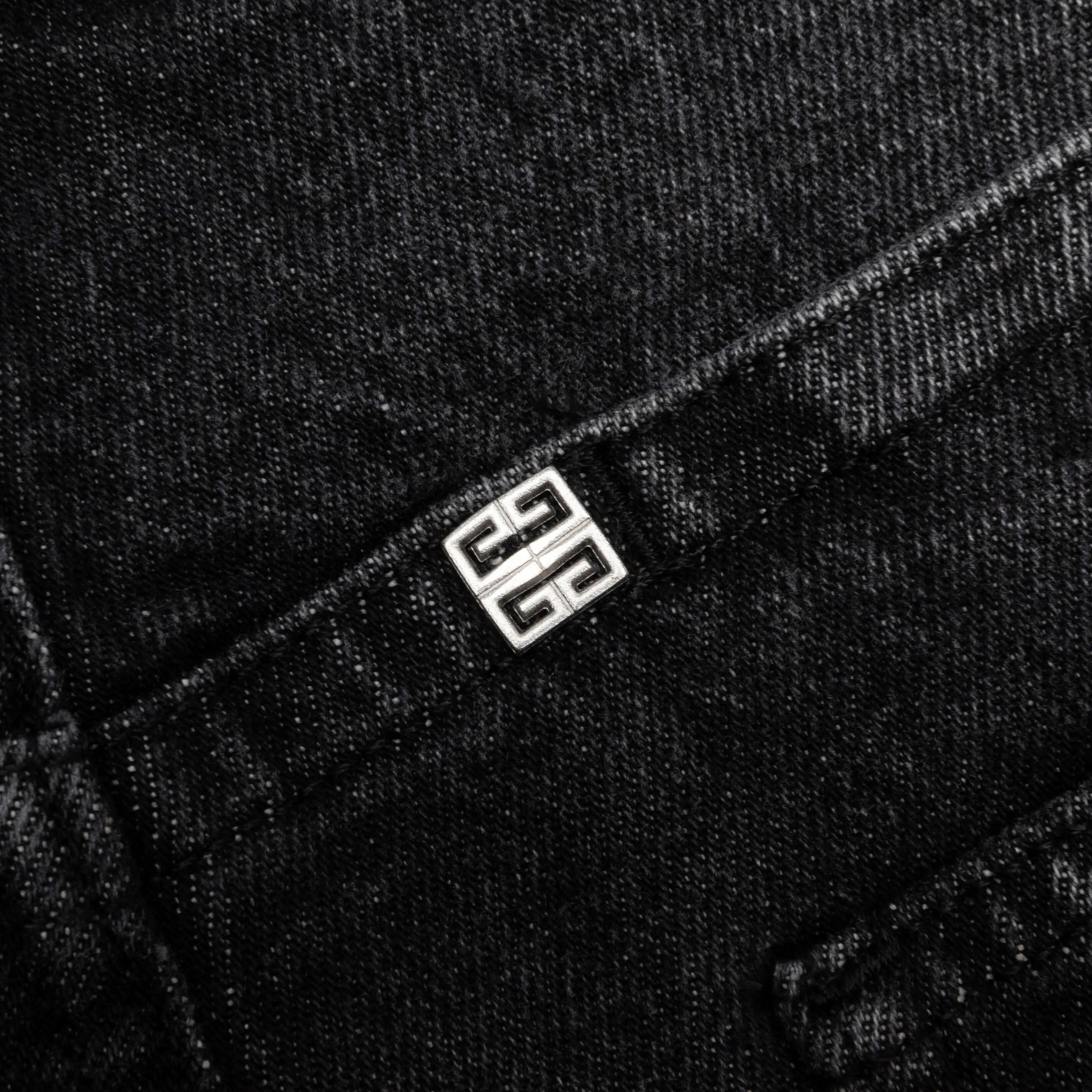 Slim Fit Denim W/ Zips - Black/White