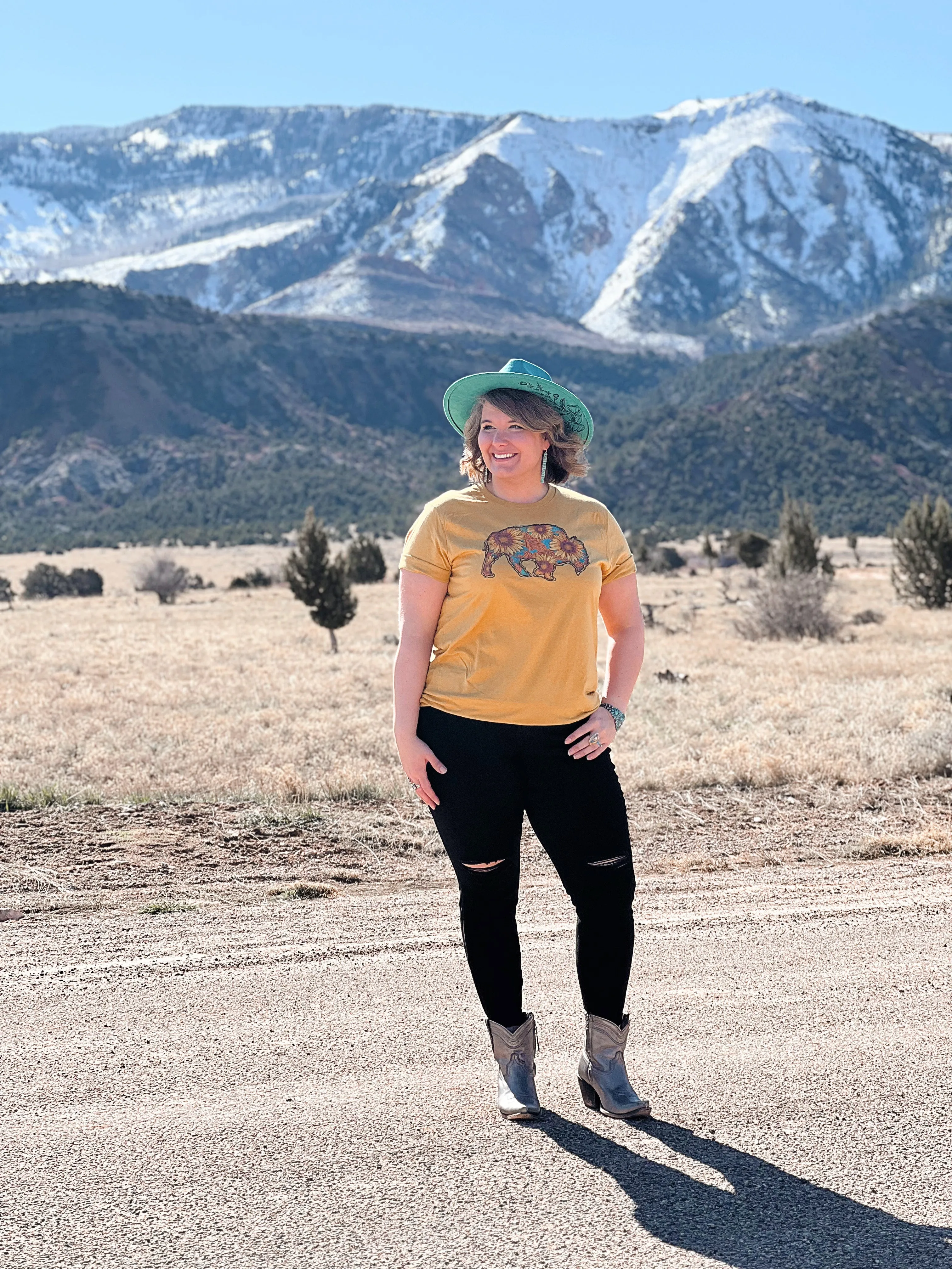 Sunflower Bison Graphic Tee