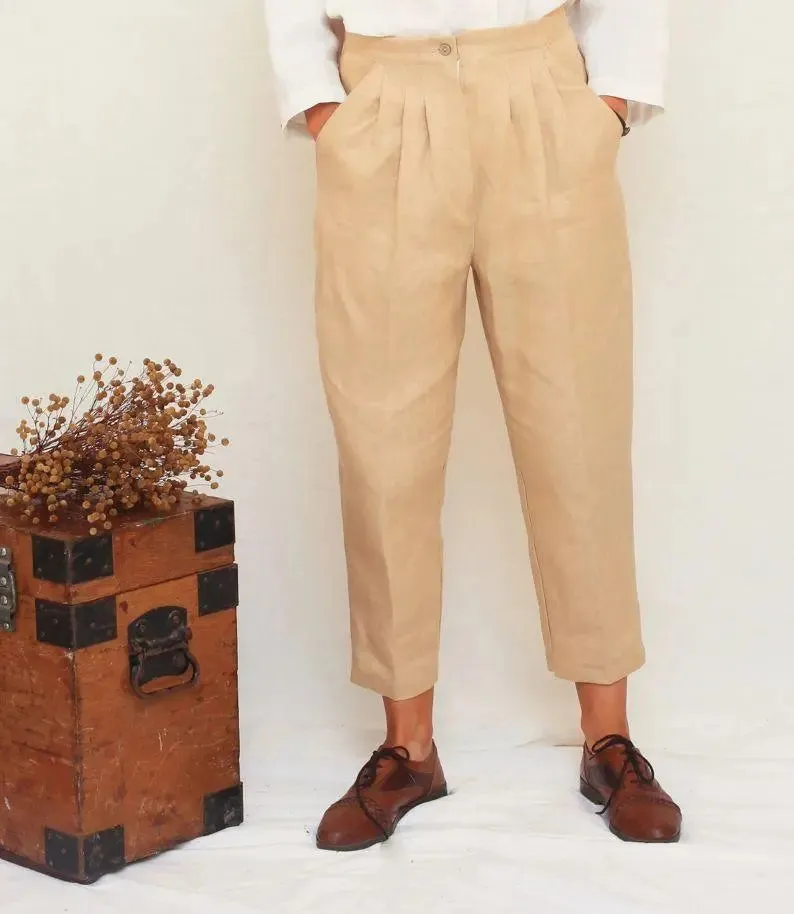 Tapered Linen Pants by Soelis