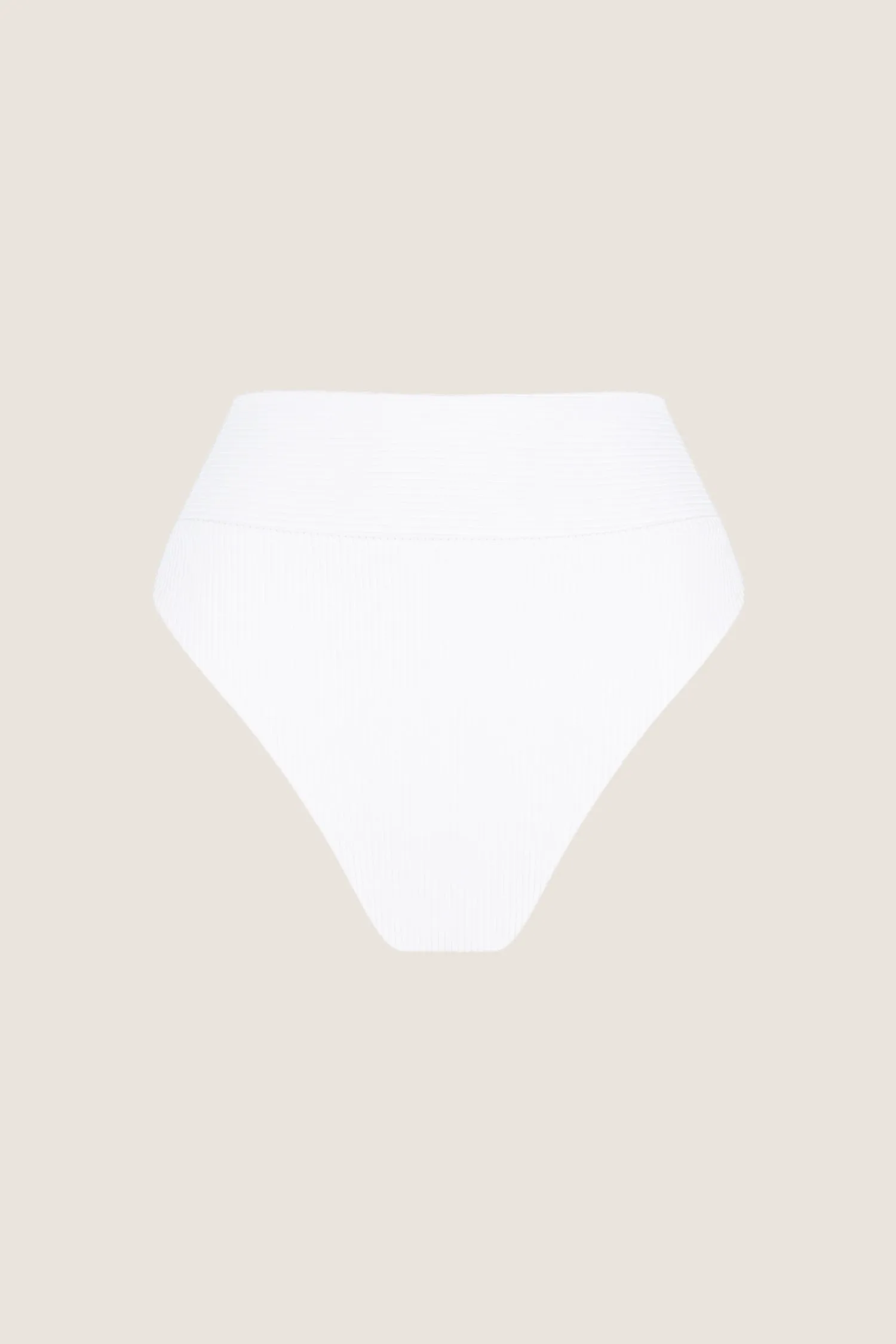 TAYLOR HIGH CUT BIKINI PANT - WHITE RIB