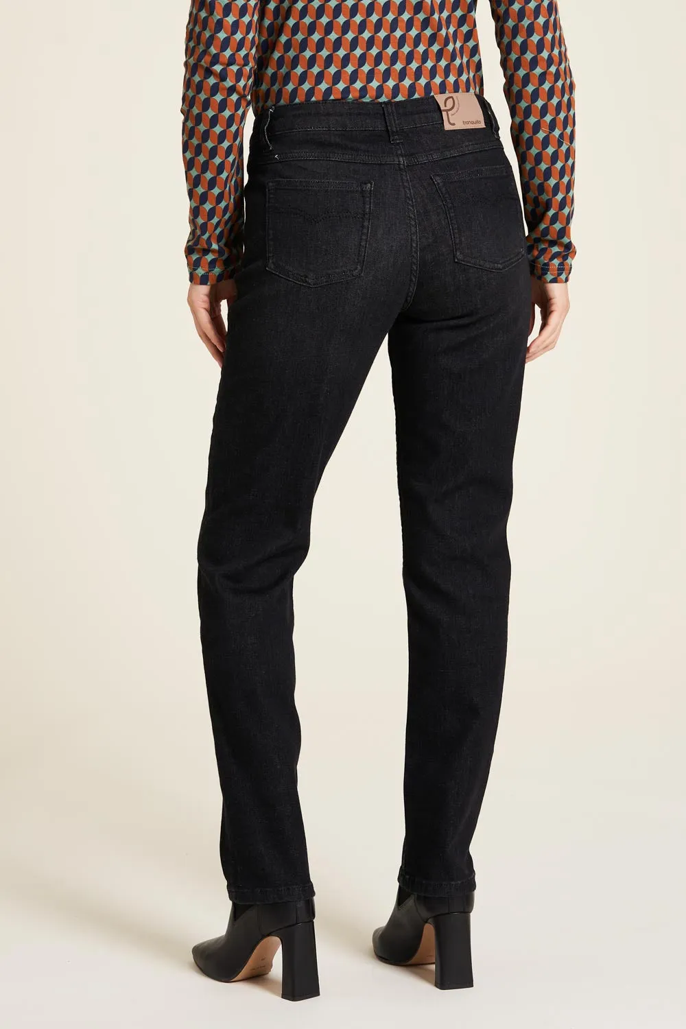 Tranquillo Black Stretch Denim Straight Jeans