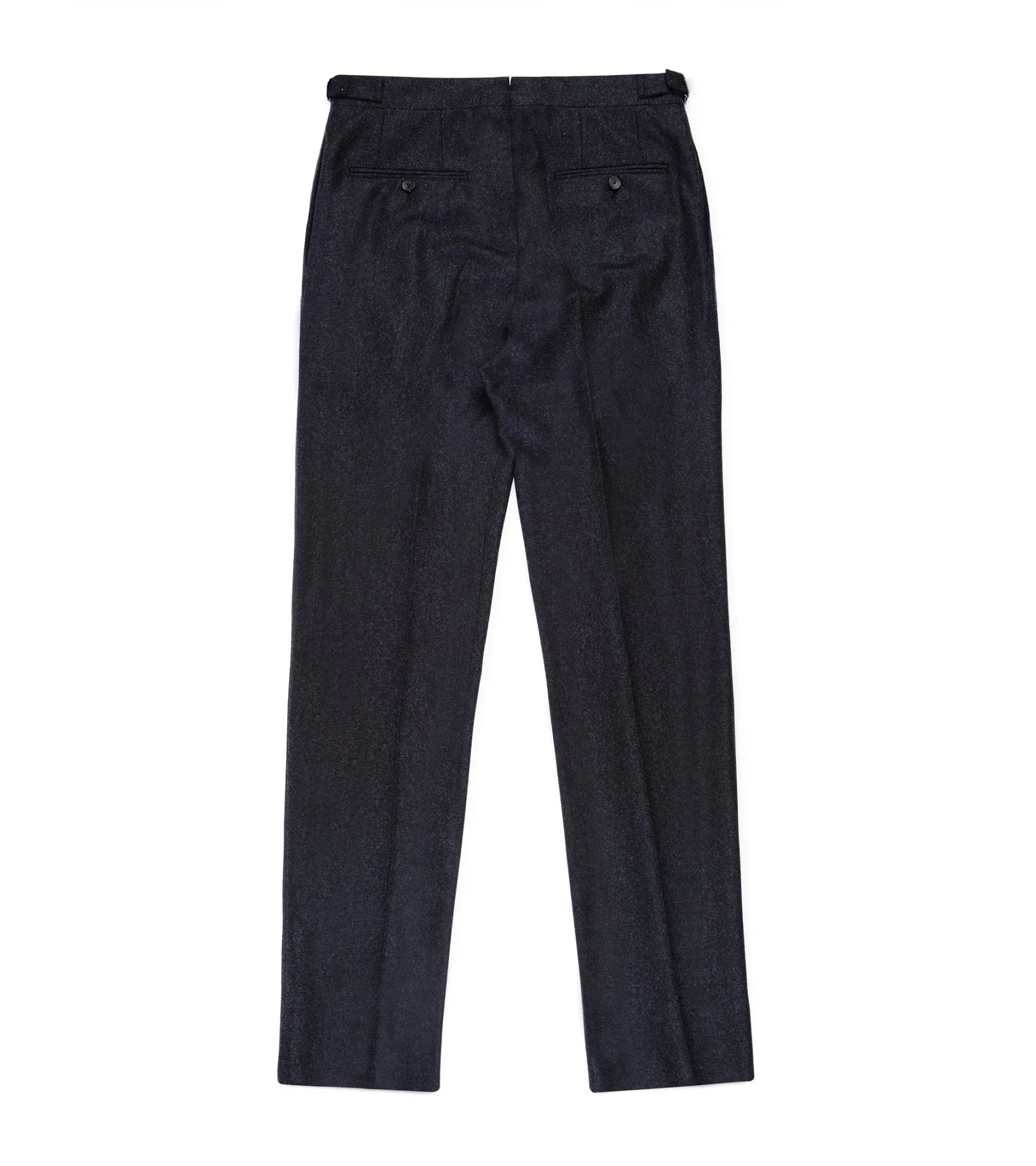 Trunk Winsley Single Pleat Wool Flannel Trousers: Dark Charcoal