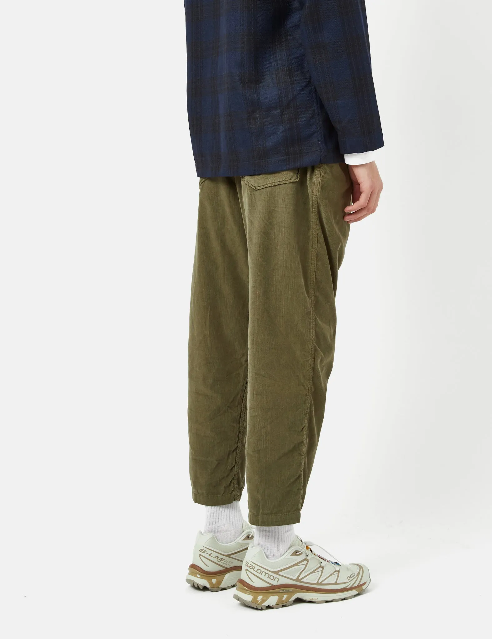 Universal Works Hi Water Trousers (Cord) - Bright Olive Green